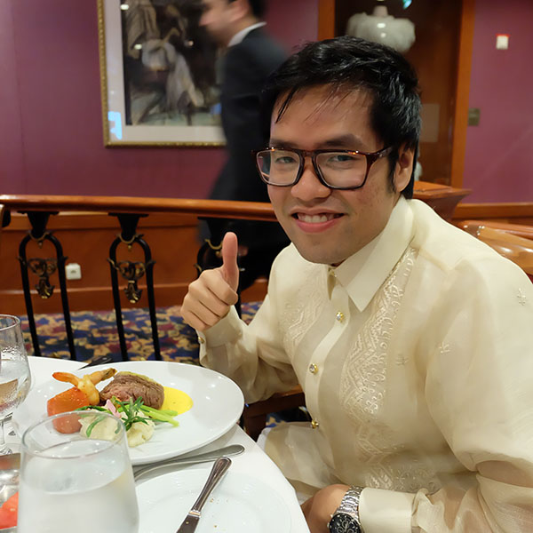 Me wearing a Barong Tagalog, the Philippine's National Dress